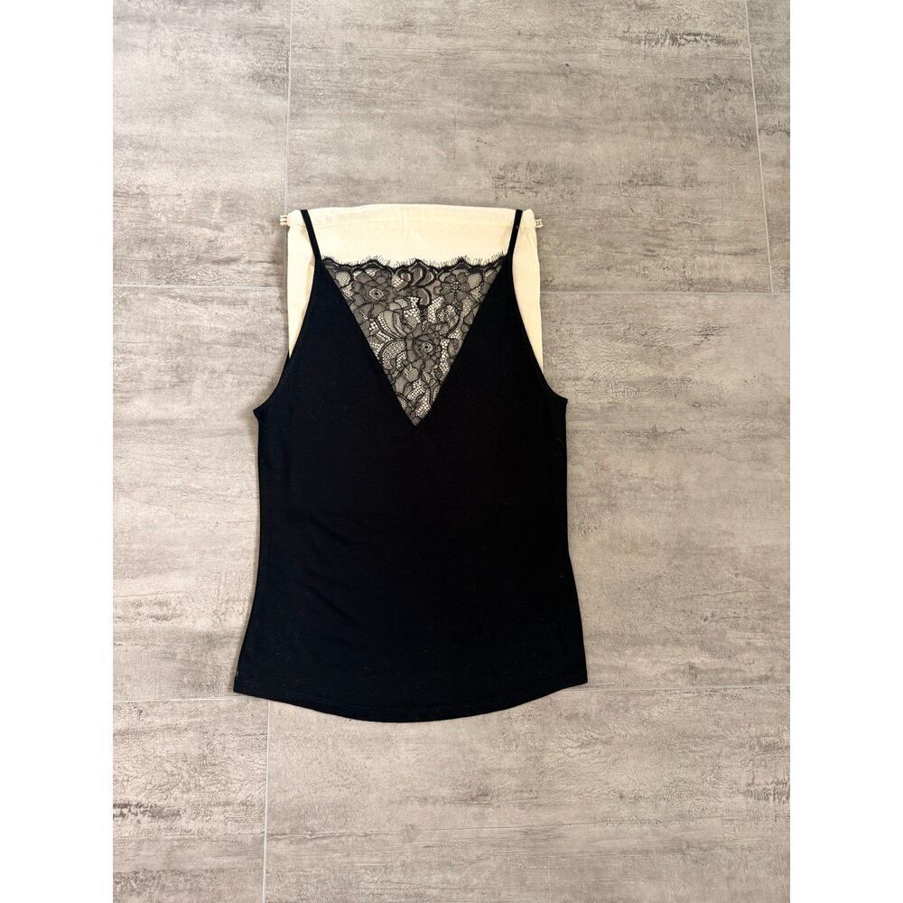 H&M Black Lace-Trimmed Strappy Top Size S - Picture 2 of 9